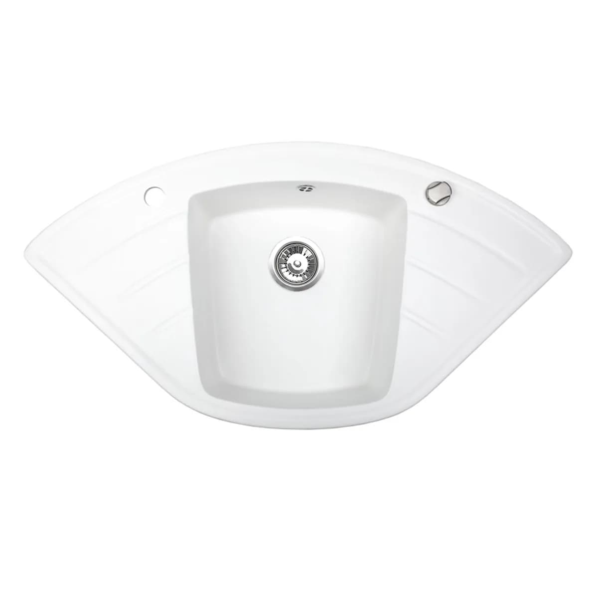 Évier en granit d'angle Altair 1 bac 96,5 × 50 cm, coloris Blanc arctique, vue produit