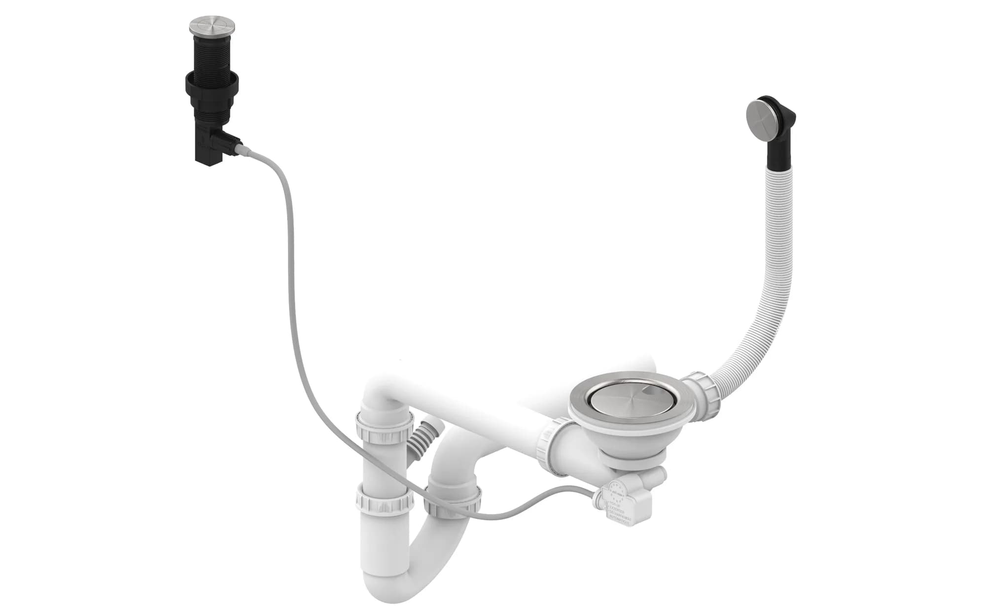 Siphon clic-clac pour évier 1 bac, coloris Chrome, vue produit